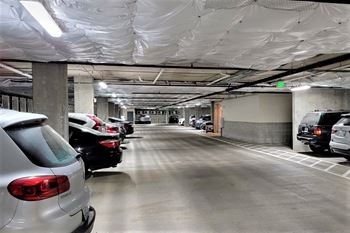 Lux apartments bellevue wa underground parking garage with large parking spaces